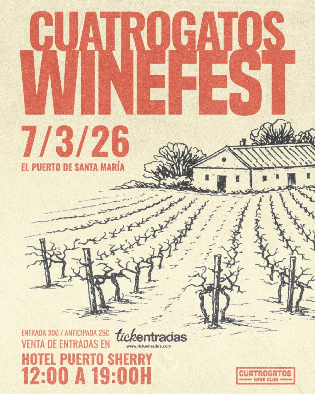 Cuatrogatos Wine Fest VIII · 7 marzo 2026 · El Puerto de Santa María
